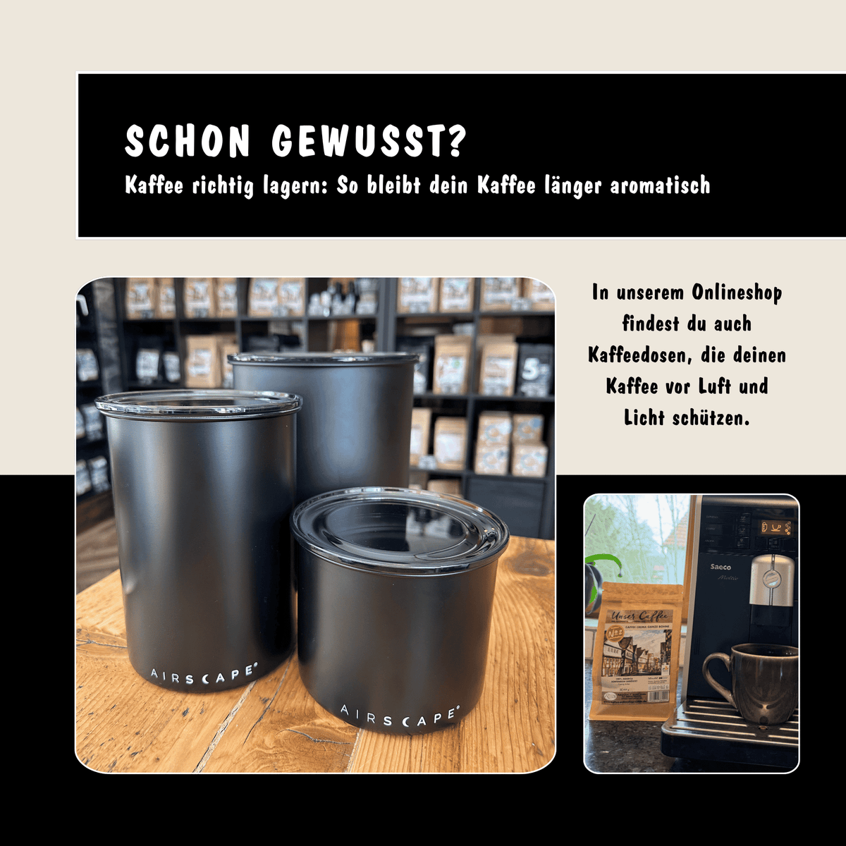 Airscape Dosen für die richtige Kaffee Lagerung