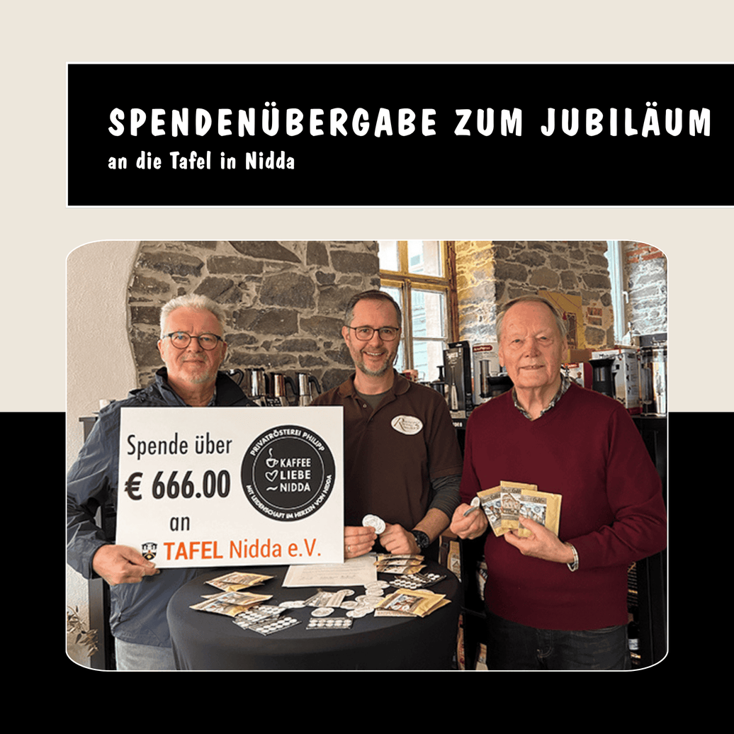 Spendenübergabe im Zuge des Jubiläums an die Tafel Nidda