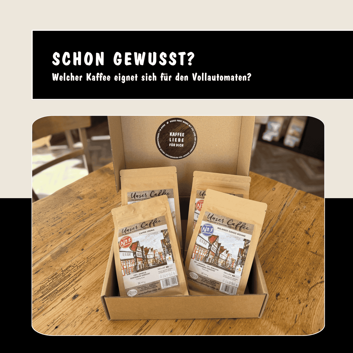 Probierpaket mit verschiedenen Kaffeebohnen für Vollautomaten der Privatrösterei Philipp
