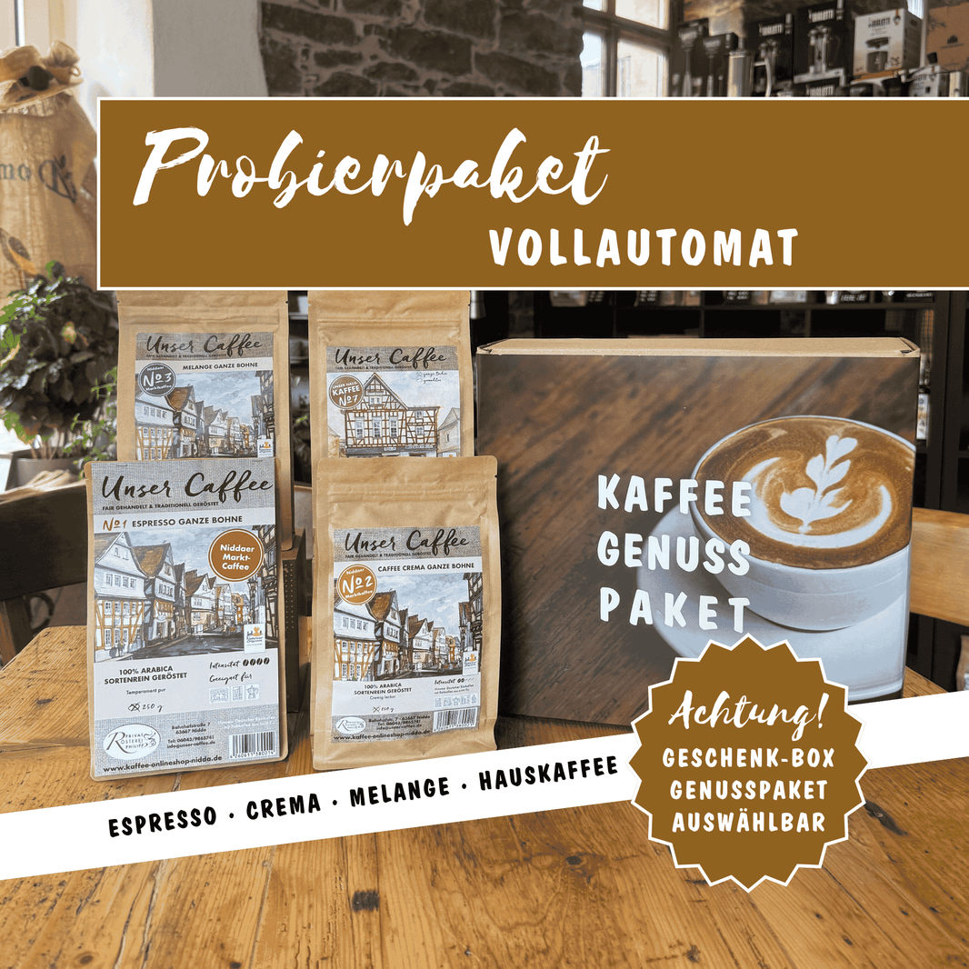 Probierpaket_Vollautomat mit Esprsso, Crema, No7 Hauskaffee, und Melange Kaffee