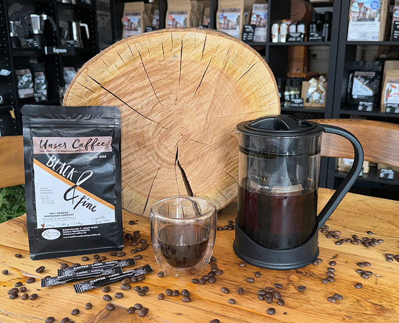 Cold Brew Zubereitung mit Black and fine Kaffee aus der Rösterei in Nidda
