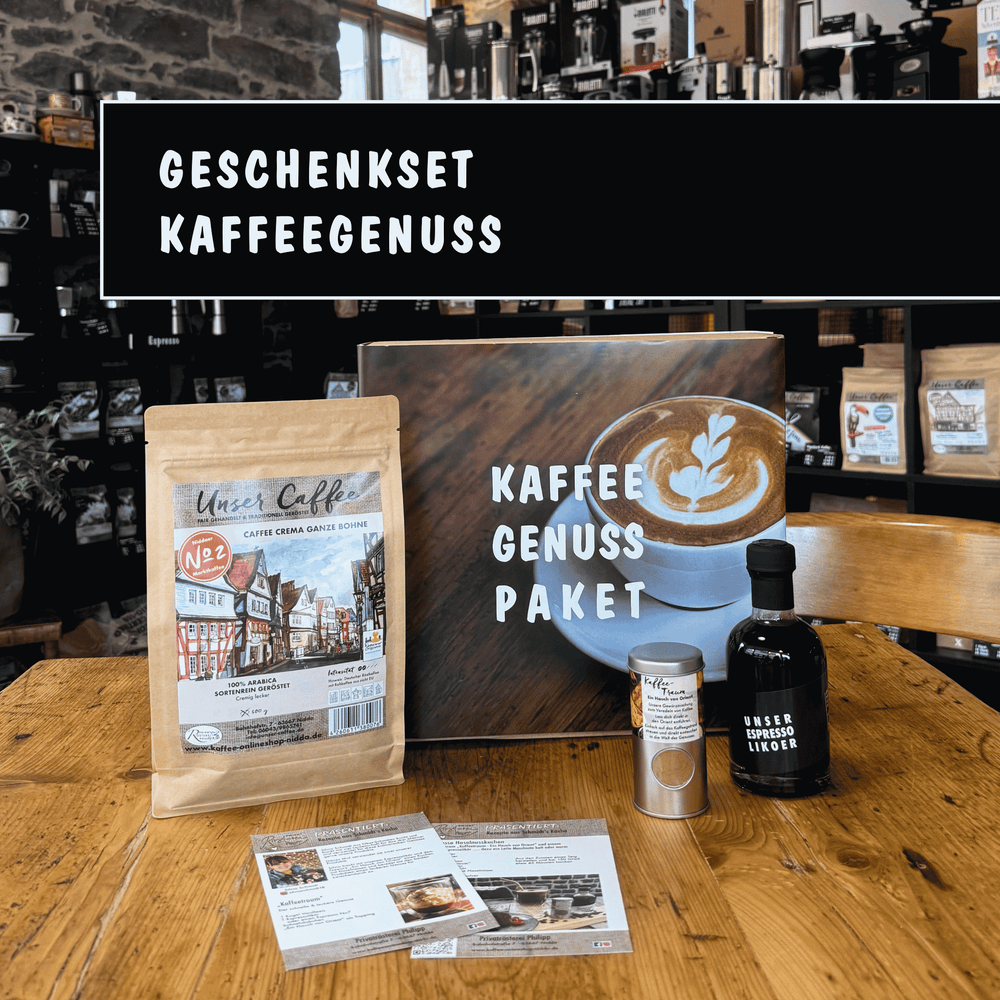 Perfektes Set für Kaffeeliebhaber - Privatrösterei Philipp - Bohnen - Geschenk - Geschenkset für Kaffeeliebhaber mit handwerklich gerösteten Bohnen, Filterkaffee und Rösterei-Design aus Deutschland.