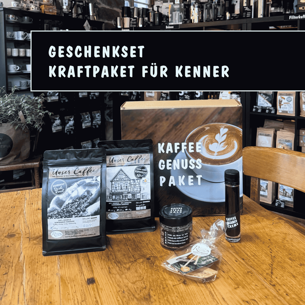 Kraftpaket für Kenner - Privatrösterei Philipp - Bohnen / Bohnen - für Männer, Geschenk - Geschenkset Kaffee Genuss mit Bohnen, Handwerk aus Deutschland, Premium Rösterei Online.