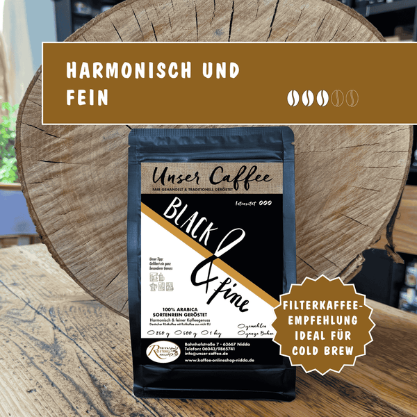 Kaffee Schwarz und fein – mild, abgerundet und vielseitig.
