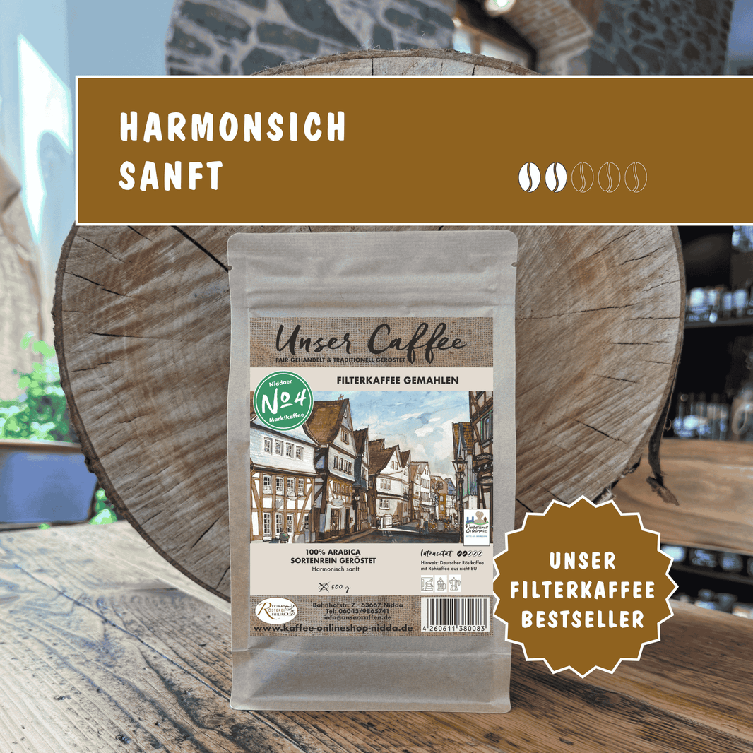 Kaffee No4 Filterkaffee – der sanfte Klassiker für traditionellen Filterkaffee-Genuss.