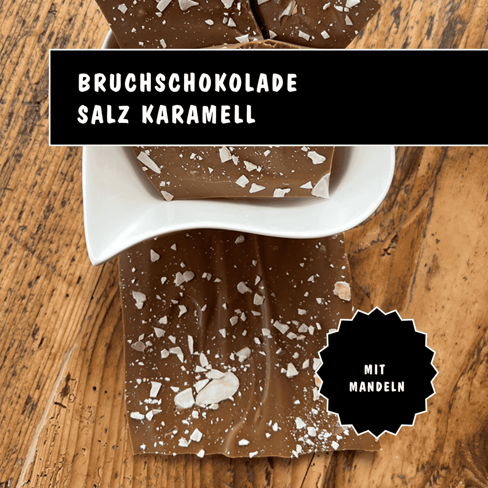 Bruchschokolade Salz-Karamell-Mandel · handgefertigt