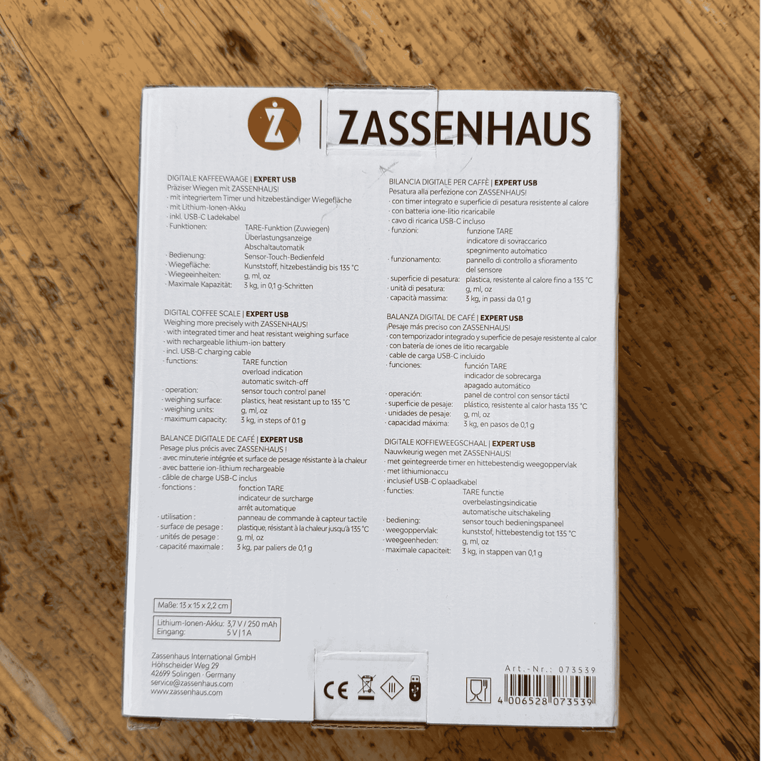 image Zassenhaus Digitale Kaffeewaage Verpackung