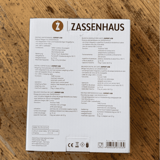 Zassenhaus Digitale Kaffeewaage Verpackung